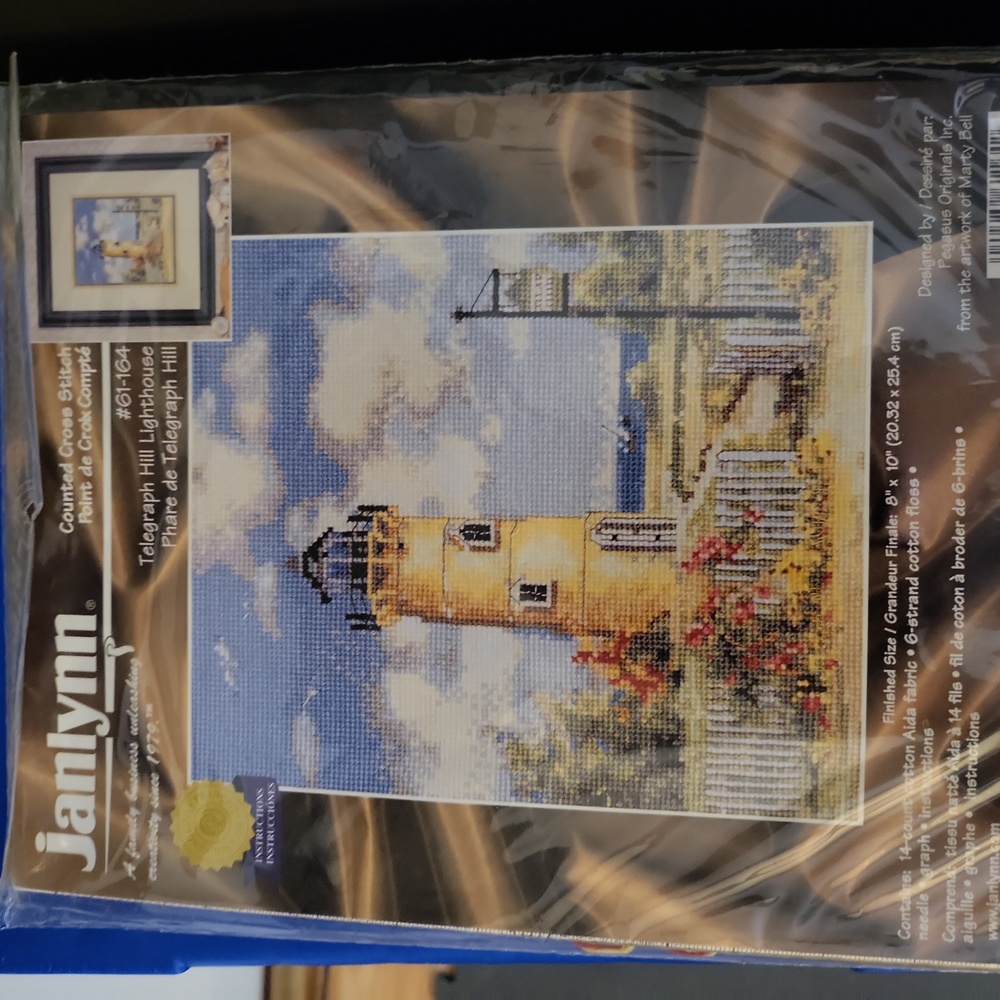 Vintage 1999 Janlynn Counted Cross Stitch Telegraph Hill Lighthouse Kit